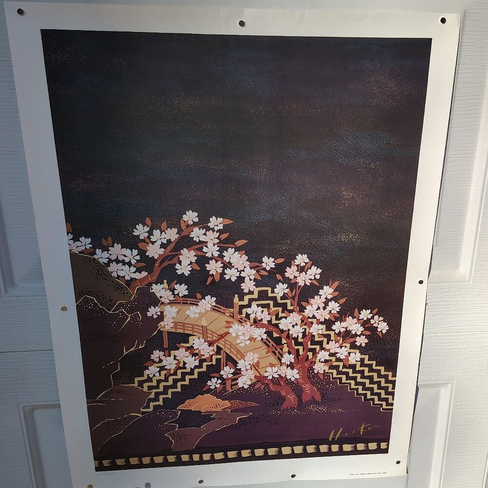 Vintage Wall Hanging Print Cherry Blossom Festival Souvenir